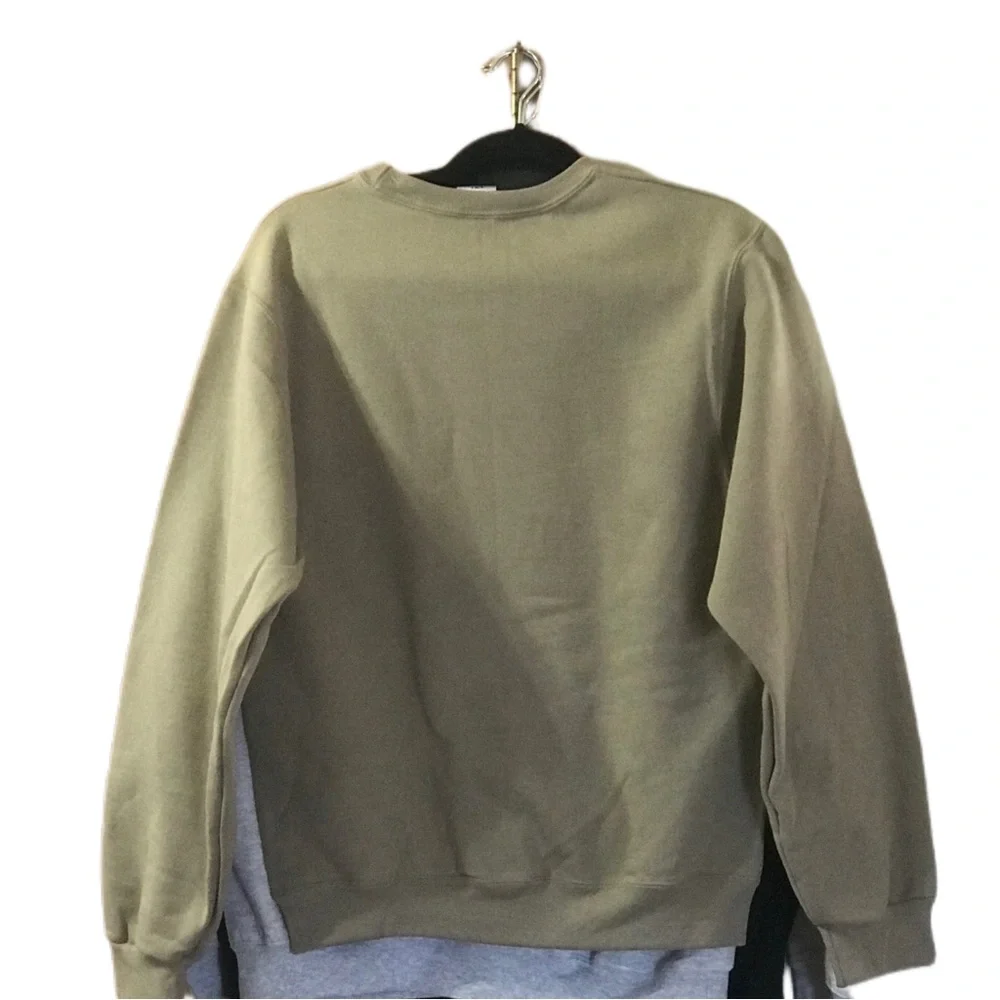 Custom womens Line Drawn Face Expression Retro Style Mocha brown sweatshirt - Picture 3 of 3